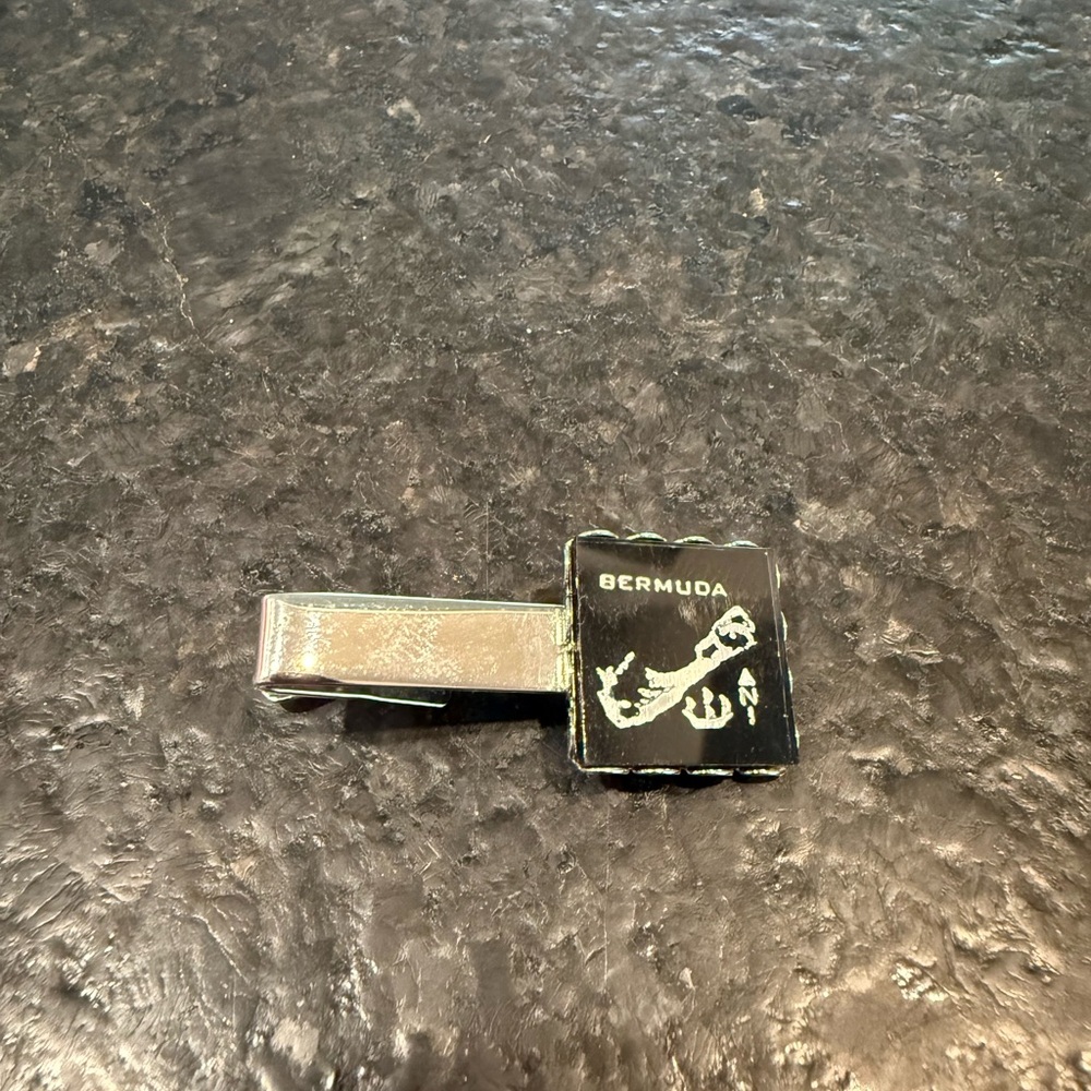 Bermuda Black and Silver Tie Clip - Men's Accessory